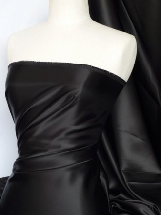 Black Acetate Satin Fabric Material