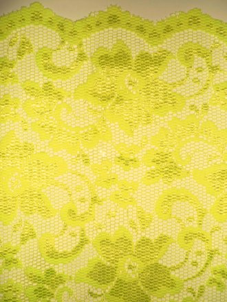 Lace Scalloped Floral Stretch Lycra Fabric- Flo Yellow Q615 FLYL