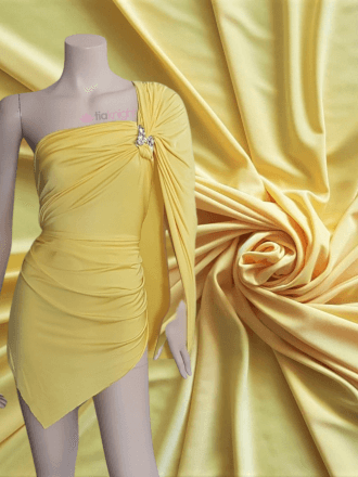 Silk Touch 4 Way Stretch Lycra Fabric- Canary Yellow Q53 CYL 